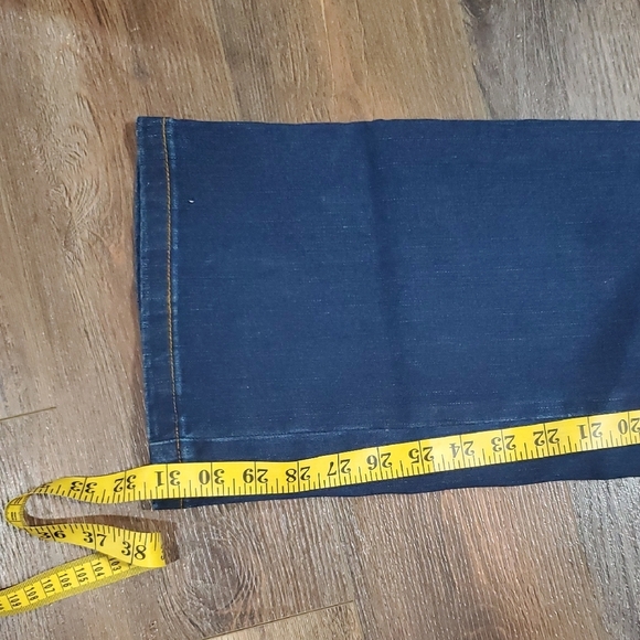 Diane Gilman Blue Flare Wide Leg Denim - Picture 5 of 11